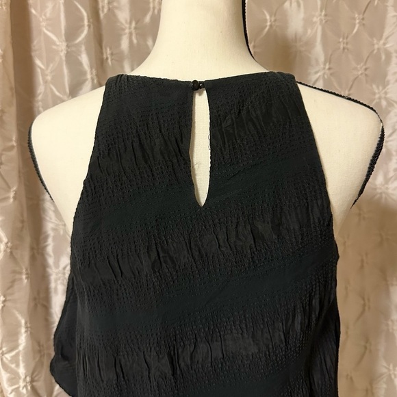 Lauren Bagliore Black Sleeveless Asymmetrical Tunic Top Gauzy Langenlook - Picture 4 of 11